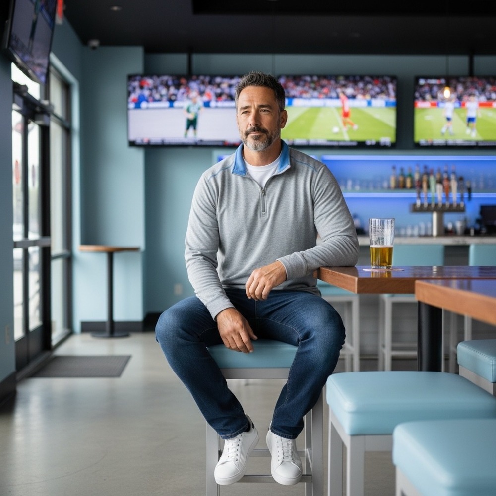 Tasc Performance Mens XXL Quarter Zip Pullover Heather Gray Blue Bamboo Blend